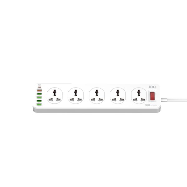 نوار برق JBQ با 10 پریز ورودی، پشتیبانی از PD و QC3.0 - 5 پورت USB-A و 1 پورت USB-C مدل SC-10610