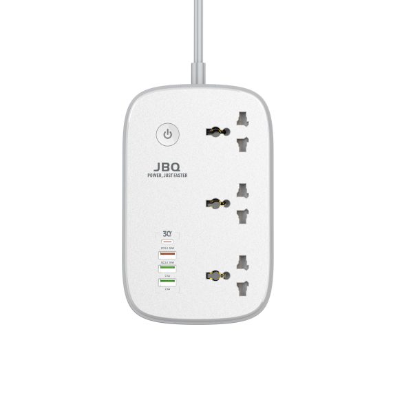 پریز هوشمند وای فای JBQ - 3 پریز AC و 4 پورت USB با کنترل هوشمند مدل SCW-3451