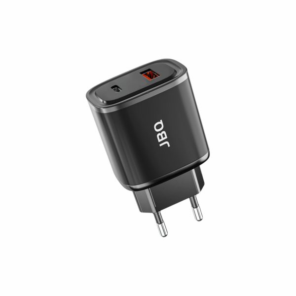 کیت شارژ سریع دو پورت 20 وات JBQ با تکنولوژی PD + QC3.0 (از USB-A به Lightning و USB-A به Type-C) HC-NP20