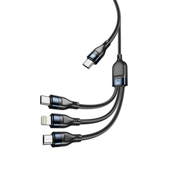 کابل انتقال داده و شارژ سریع 3 در 1 JBQ - Type-C، Lightning، Micro USB (1.5 متر) CA-533