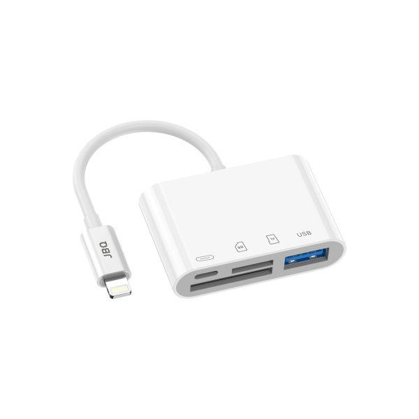 آداپتور 4 در 1 چند منظوره JBQ Lightning به Lightning + USB 3.0 استاندارد + خواننده کارت SD/TF LA-40